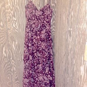 Lulu's Illustrious Aura Plum Purple Floral Ruffled Surplice Maxi Dress